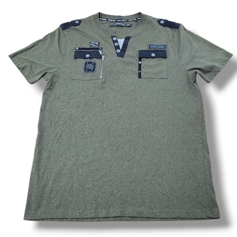 Projek Raw Shirt Size Large L Men's Projek Raw Royal Division T-Shirt Pocket Tee